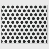 witte & zwarte polka stippen modern chic cadeaupapier (Vlak)