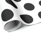 witte & zwarte polka stippen modern chic cadeaupapier (Rol Hoek)