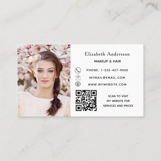 Witte zwarte QR-kaart voor zakelijke loyaliteit Visitekaartje (Achterkant)