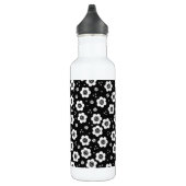 Witte zwarte rode bloemen waterfles  (Rechts)