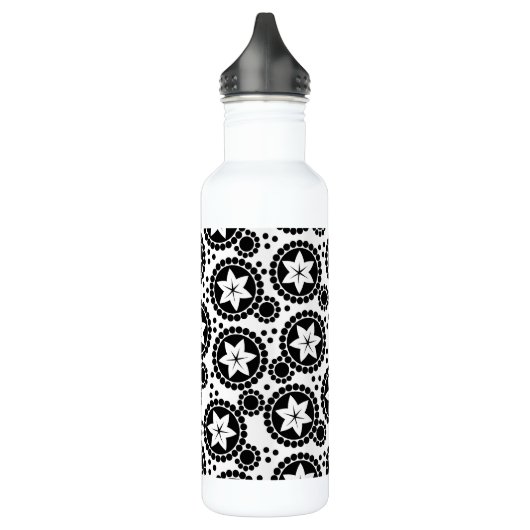 Witte zwarte rode bloemen waterfles (Links)