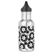 Witte zwarte rode bloemen waterfles (Links)