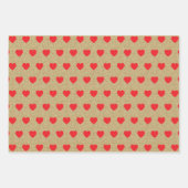 Witte zwarte rode harten, goudglitter Sparkles Inpakpapier Vel (Voorkant 3)