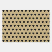 Witte zwarte rode harten, goudglitter Sparkles Inpakpapier Vel (Voorkant 2)