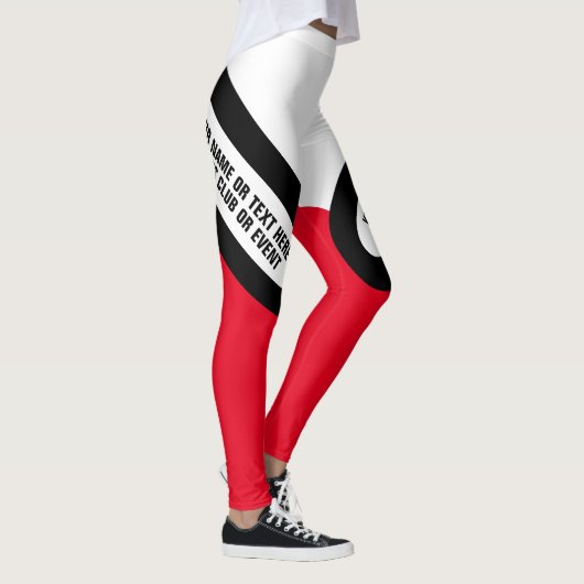 Witte/zwarte/rode Leggings personaliseren (Rechts)
