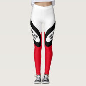 Witte/zwarte/rode Leggings personaliseren (Voorkant)