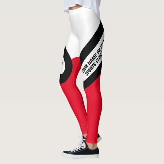 Witte/zwarte/rode Leggings personaliseren (Links)