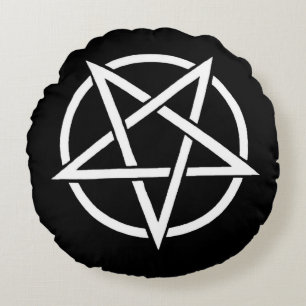 Witte zwarte ronde kussen