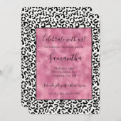 Witte zwarte roze luipaard afdrukken kaart (Voorkant / Achterkant)