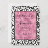 Witte zwarte roze luipaard afdrukken kaart (Voorkant)