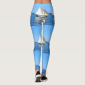 witte zwarte schoenenster duinblauw leggings (Achterkant)
