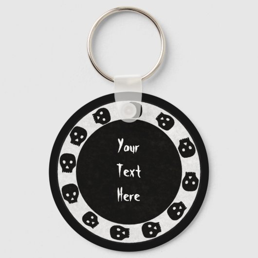 Witte zwarte Sleutelhanger (Voorkant)