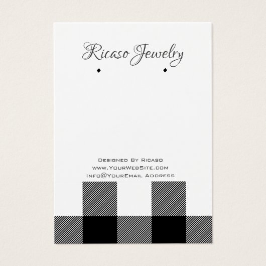 Witte zwarte speldenaarachtergrond visitekaartje (Voorkant)