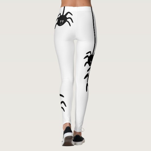 WITTE ZWARTE SPIN HALLOWEEN BUSINESS LOGO CUSTOM LEGGINGS (Achterkant)
