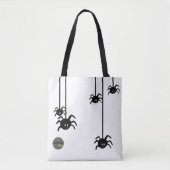 WITTE ZWARTE SPIN HALLOWEEN BUSINESS LOGO CUSTOM TOTE BAG (Voorkant)