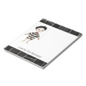 Witte Zwarte Steekpop Notitieblok (Linkerzijde)