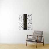 Witte/zwarte sterren met Jubileum bericht Wandkleed (In situ)