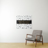 Witte/zwarte sterren met Jubileum bericht Wandkleed (In Situ (horizontaal))