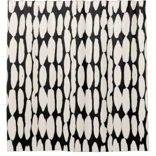 Witte zwarte stip. shibori cirkel naadloos. douchegordijn