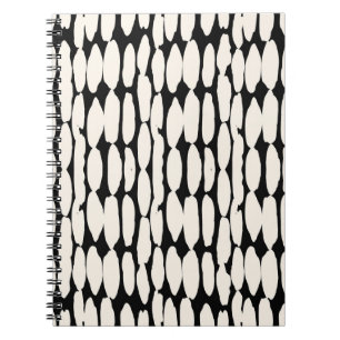 Witte zwarte stip. shibori cirkel naadloos. notitieboek