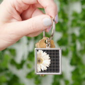 Witte zwarte Stippen Sleutelhanger (Hand)