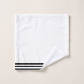 Witte + zwarte strepen bad handdoek (Wasdoekje)
