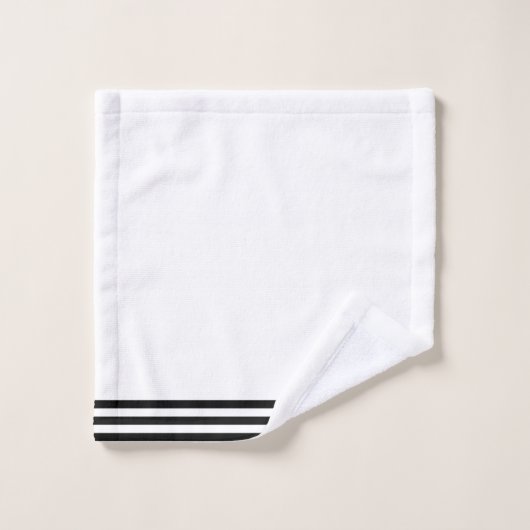 Witte + zwarte strepen bad handdoek (Wasdoekje)
