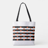 Witte & Zwarte strepen met pompoenen - Halloween Tote Bag (Achterkant)
