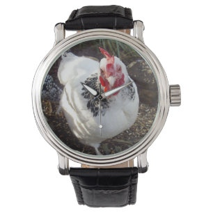 Witte zwarte Sussex Chicken Horloge