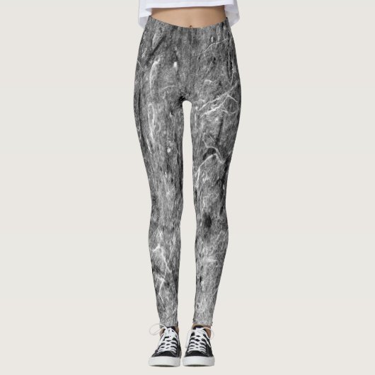 witte zwarte, unieke Leggings voor afdruk (Voorkant)