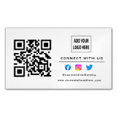 Witte zwarte vervolgscan om verbinding te maken me magnetisch visitekaartje (Voorkant)