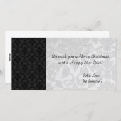 Witte & Zwarte Vintage Kerstkaarten Feestdagenkaart (Voorkant / Achterkant)