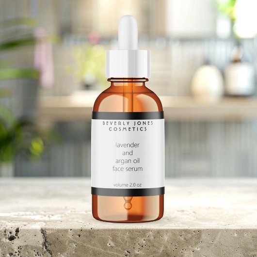 Witte & Zwarte Waterdichte Kosmetische Druppelfles Labels