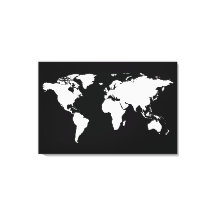 Witte zwarte wereldkaart