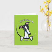 Witte Zwarte Windhond IAAM Kaart (Gele Bloem)