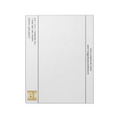 Witte zwarte zaken logo briefhoofd notitieblok (Linkerzijde)