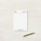 Witte zwarte zaken logo briefhoofd post-it® notes (Op bureau)