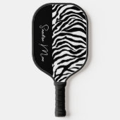 Witte Zwarte Zebra Skin Stripes Print Art Pattern Pickleball Paddle (Voorkant)