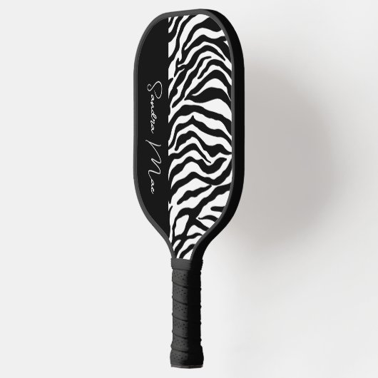 Witte Zwarte Zebra Skin Stripes Print Art Pattern Pickleball Paddle (Links)