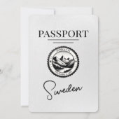 Witte Zweden Paspoort bruiloft uitnodiging (Achterkant)