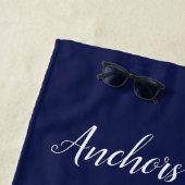 Witte zweefboot silhouet/ankers gewicht strandlaken (In situ)