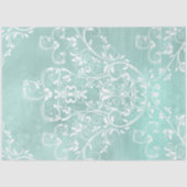 witte zweepjes op Blauwgroen onderzeese puin Tissuepapier (Voorkant)