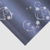 Witte Zwemelen en Snowflakes op blauwe kerst Tissuepapier (Detail)