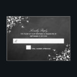 Witte zwemmers op Chalkboard Weddenschap RSVP-Kaar RSVP Kaartje<br><div class="desc">Deze elegante witte zwijn op een krijtbordbruiloft RSVP-kaarten zijn perfect voor elk stel dat een romantisch en chic huwelijk plant. Deze RSVP-kaarten kunnen worden gepersonaliseerd voor uw speciale gelegenheid en maken de perfecte antwoordkaarten voor elke bruiloft,  elk vrijgezellenfeest,  elke verlovingspartij,  elke verjaardagspartij en nog veel meer.</div>