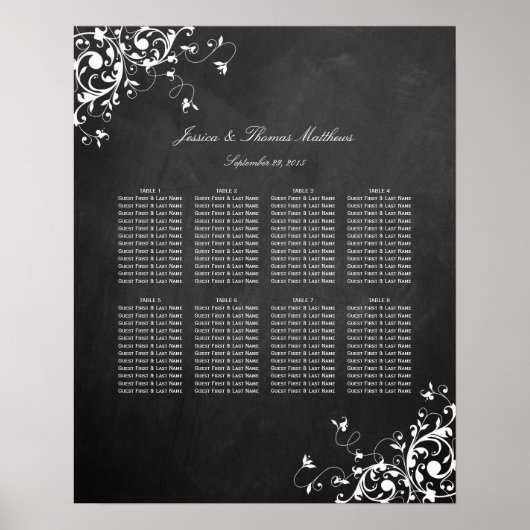 Witte zwepen op het bord van de bruiloft poster (Voorkant)