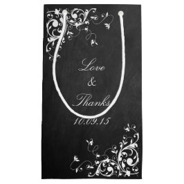 Witte zwepen op het Chalkboard Weddenschap Klein Cadeauzakje