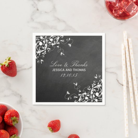 Witte zwepen op het Chalkboard Weddenschap Napkins Servetten (Insitu)