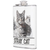 Witte Zwerfkat Heupfles (Links)
