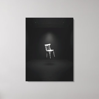Witte zwevende stoel in kamer canvas afdruk