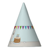 Witte Zwitserse Duitse herder hond kleurrijke verj Feesthoedjes (Rechts)